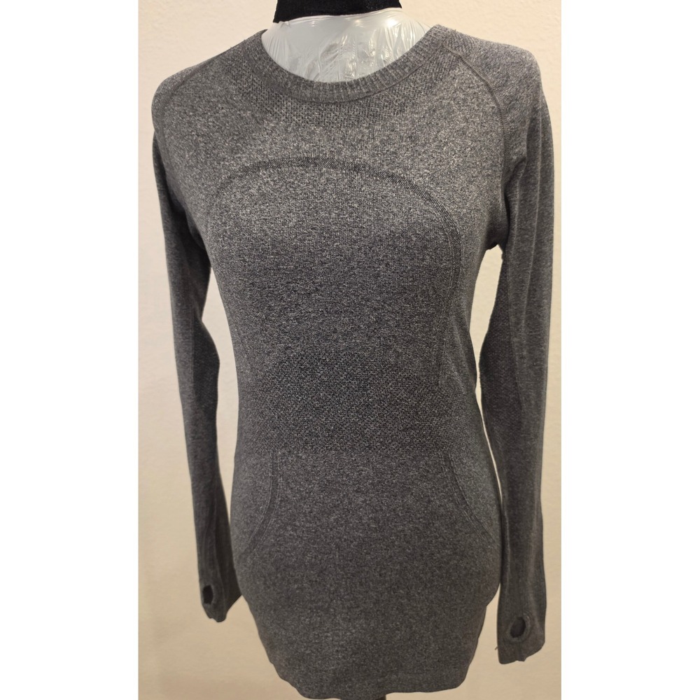 Lululemon Swiftly Tech Long Sleeve Shirt Heathered Grey Thumbholes Slim Fit